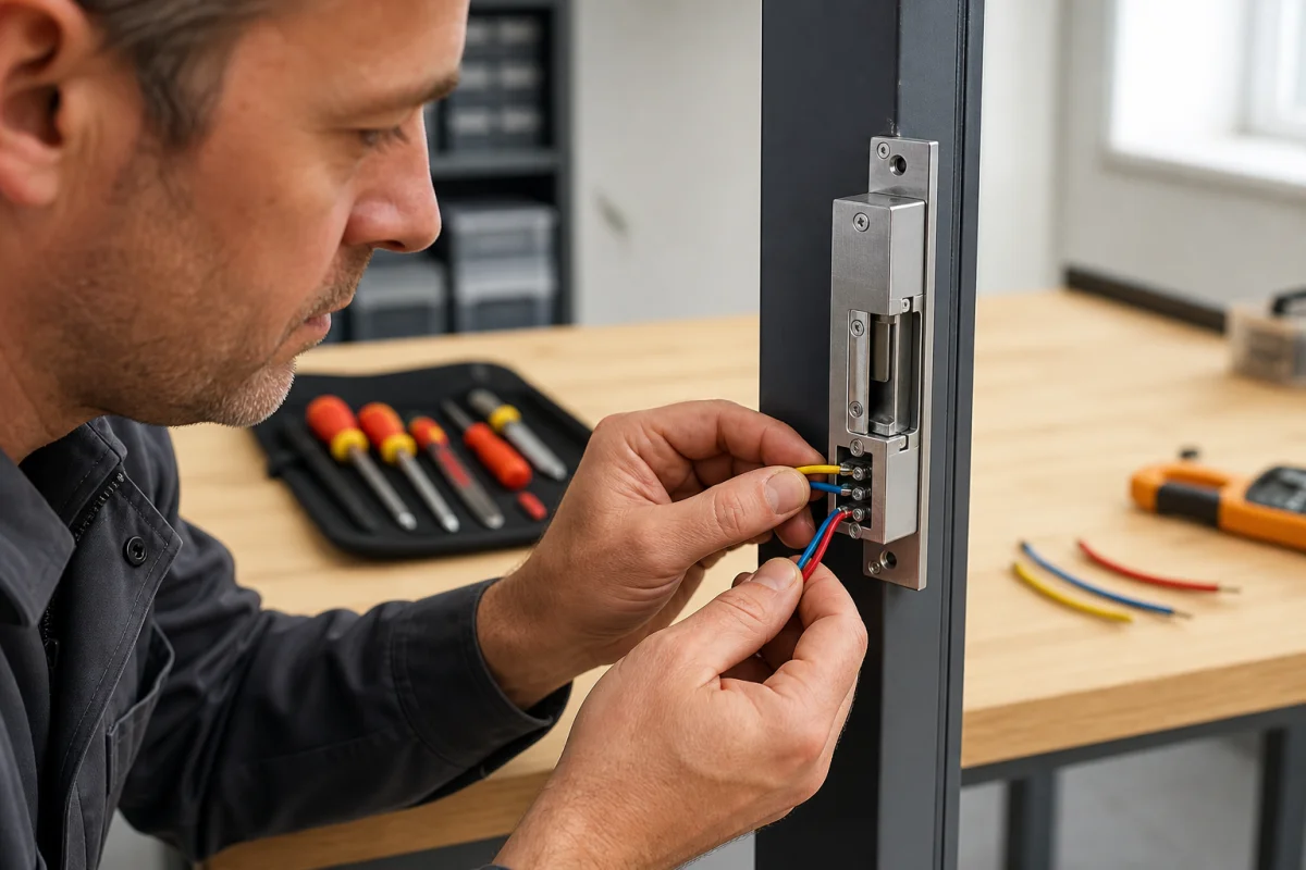 branchement gache electrique